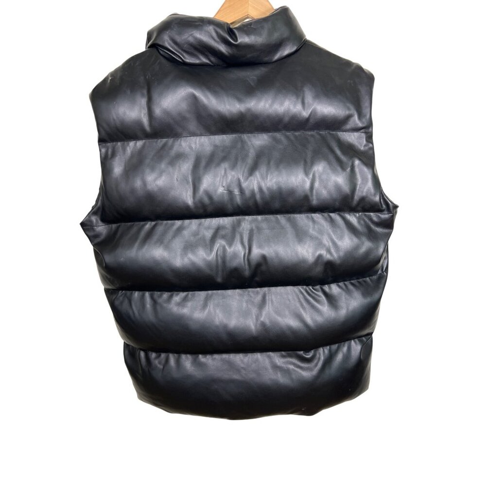 Good American faux leather puffy vest, black size M/L‎ medium large puffer - Picture 4 of 6